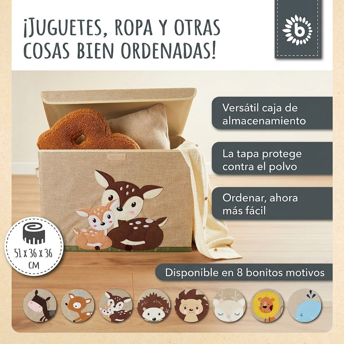 Aufbewahrungsbox Rehe mit Deckel - ES Infographic