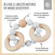 Beißring mit Silikonkette silver - IT Infographic
