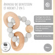 Beißring mit Silikonkette silver - FR Infographic