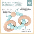 Beißring mit Silikonkette teal - ES Infographic