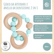 Beißring mit Silikonkette teal - IT Infographic