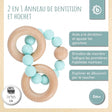 Beißring mit Silikonkette teal - FR Infographic