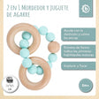 Beißring mit Silikonkette teal - ES Infographic