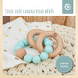 Beißring mit Silikonkette teal - FR Infographic