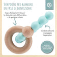 Beißring mit Silikonkette teal - IT Infographic
