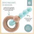 Beißring mit Silikonkette teal - ES Infographic