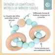 Beißring mit Silikonkette teal - FR Infographic