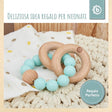 Beißring mit Silikonkette teal - IT Infographic