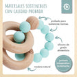 Beißring mit Silikonkette teal - ES Infographic
