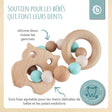 Beißring Eule mit Silikonkette - FR Infographic