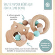 Beißring Eule mit Silikonkette - FR Infographic