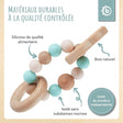 Beißring Eule mit Silikonkette - FR Infographic