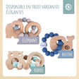 Beißring Eule mit Silikonkette - FR Infographic