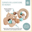 Beißring Eule mit Silikonkette - IT Infographic