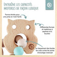 Beißring Eule mit Silikonkette - FR Infographic