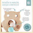 Beißring Eule mit Silikonkette - FR Infographic