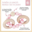 Beißring mit Silikonkette rose - FR Infographic