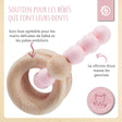 Beißring mit Silikonkette rose - FR Infographic