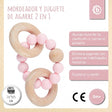 Beißring mit Silikonkette rose - ES Infographic
