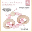 Beißring mit Silikonkette rose - IT Infographic
