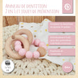 Beißring mit Silikonkette rose - FR Infographic