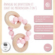 Beißring mit Silikonkette rose - FR Infographic