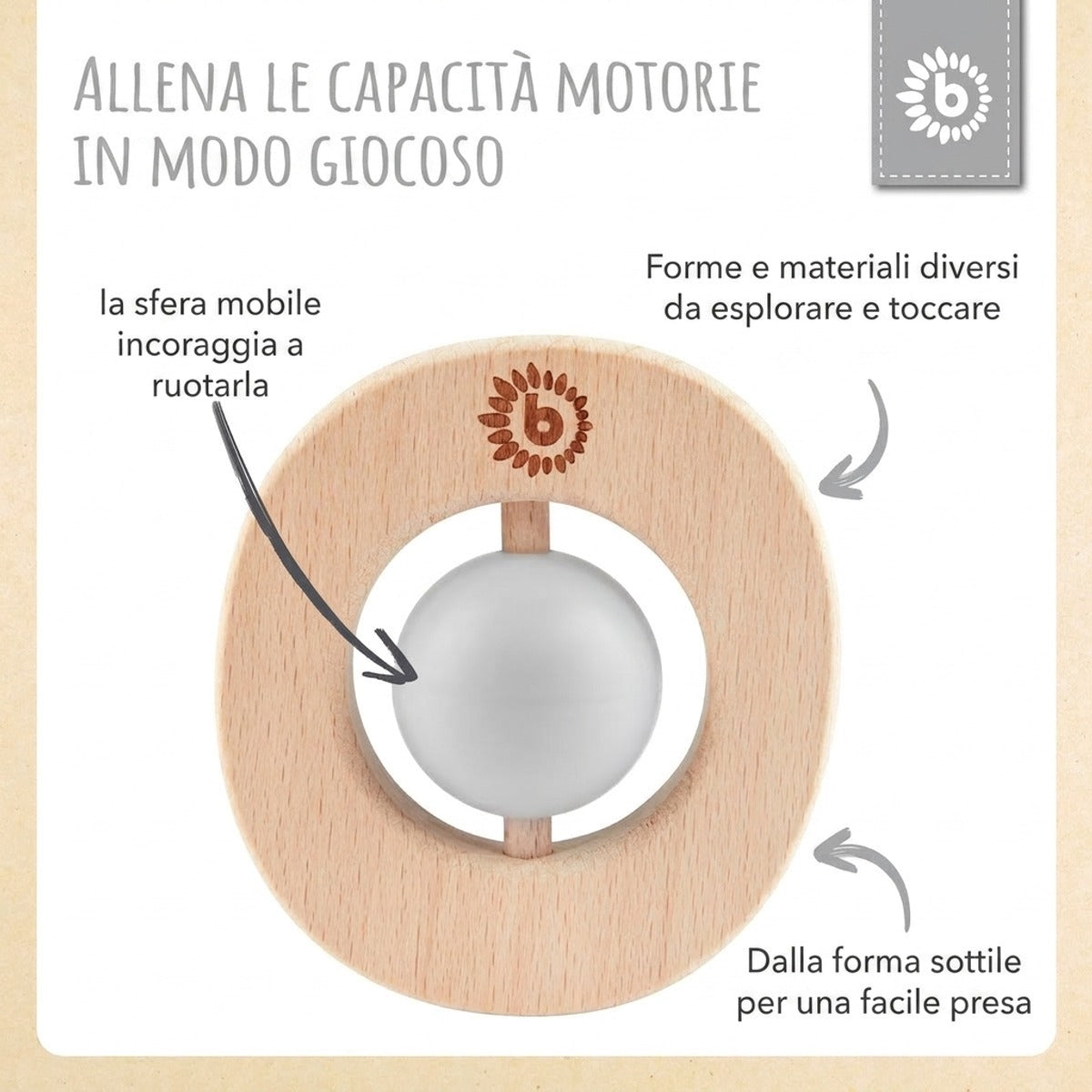 Beißring Eichhörnchen mit Silikonball - IT Infographic