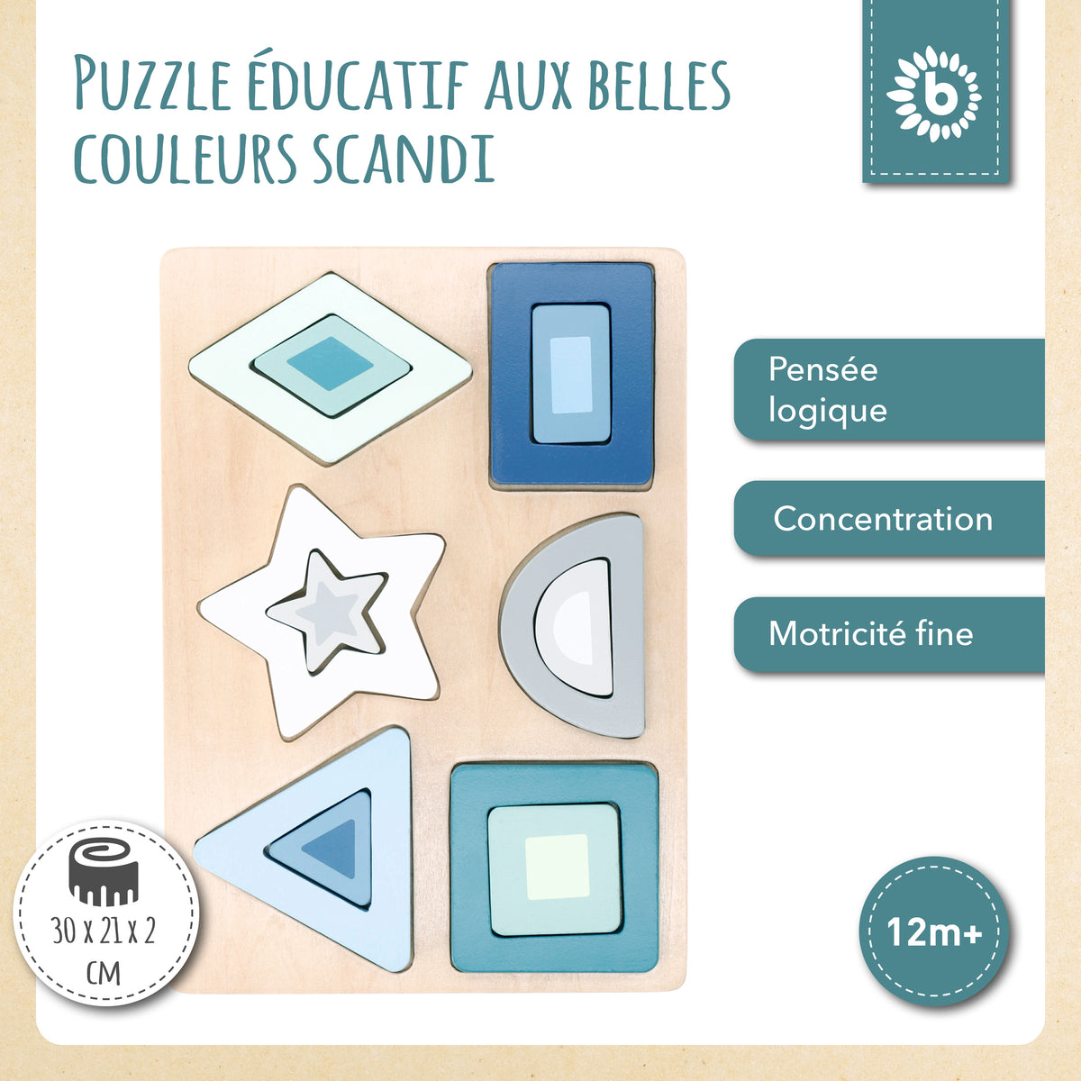 Holz Puzzle Formen - FR Infographic