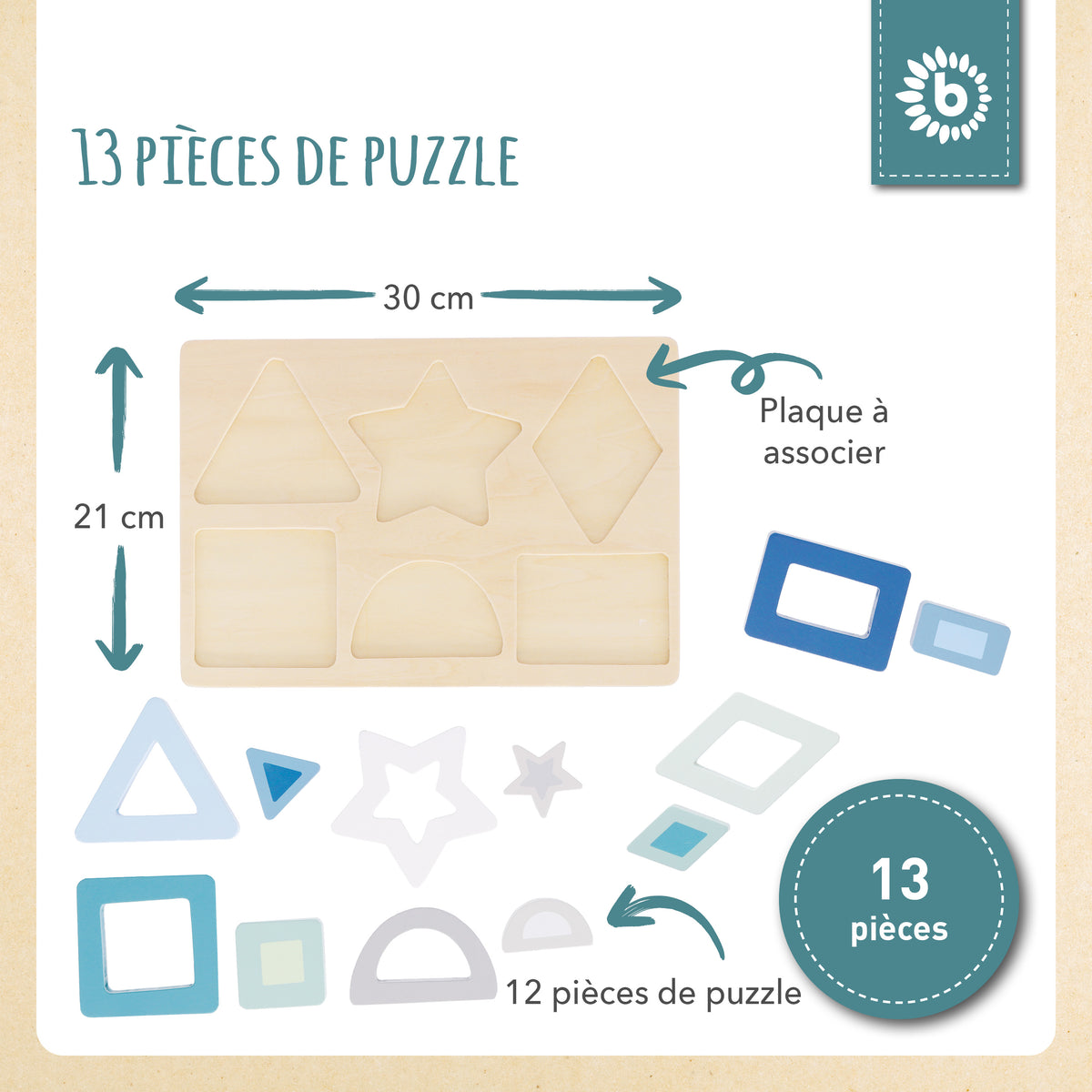 Holz Puzzle Formen - FR Infographic