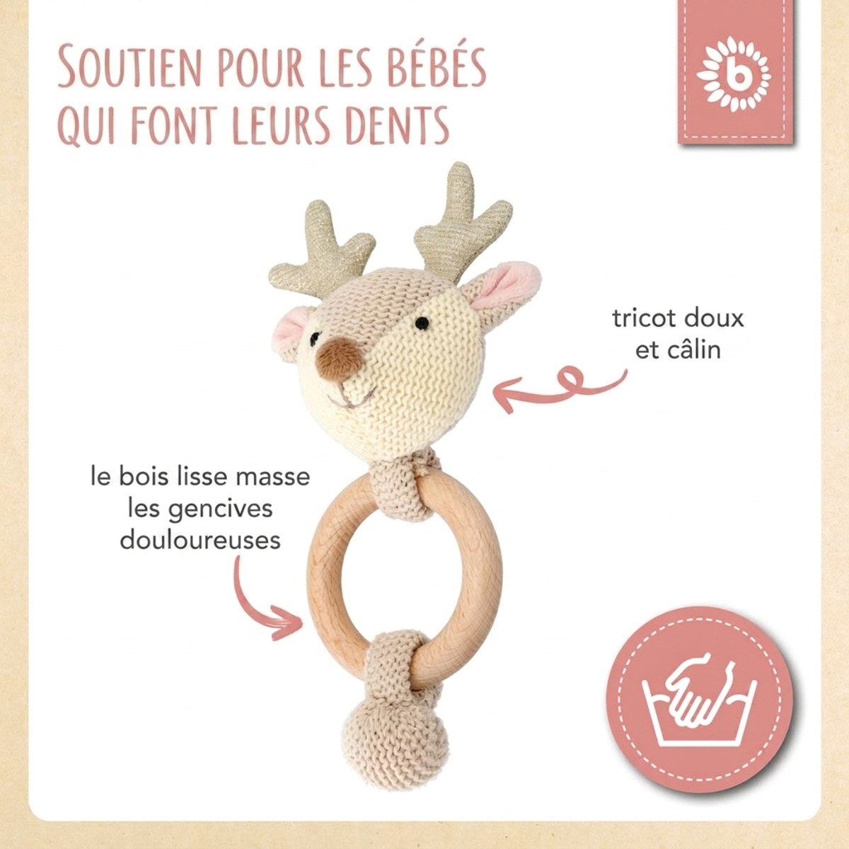 Greifling Reh Lia mit Rassel - FR Infographic