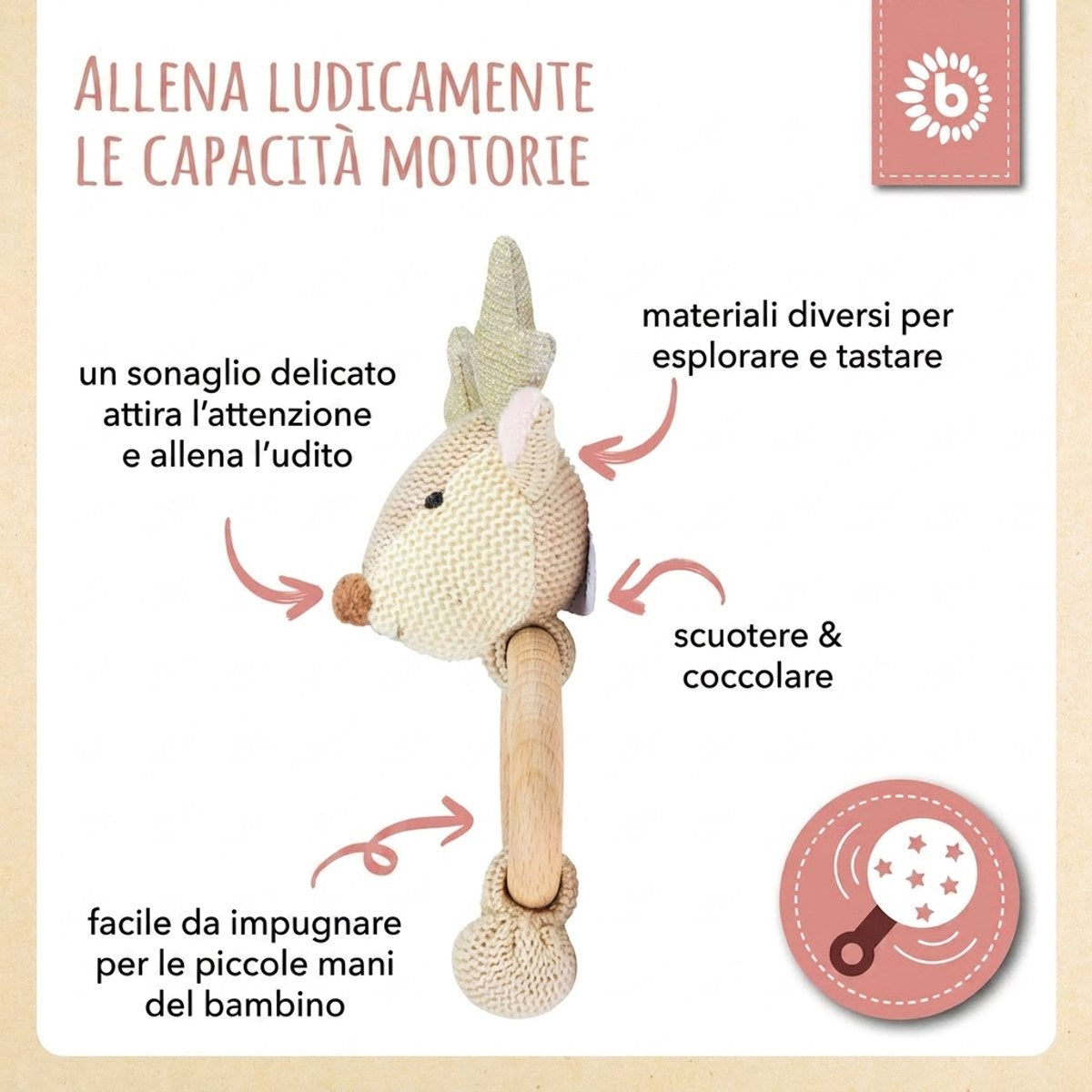 Greifling Reh Lia mit Rassel - IT Infographic
