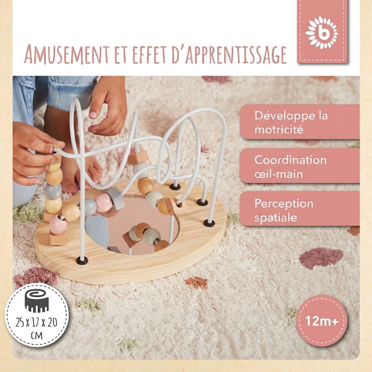 Motorikschleife mit Spiegel rose - FR Infographic