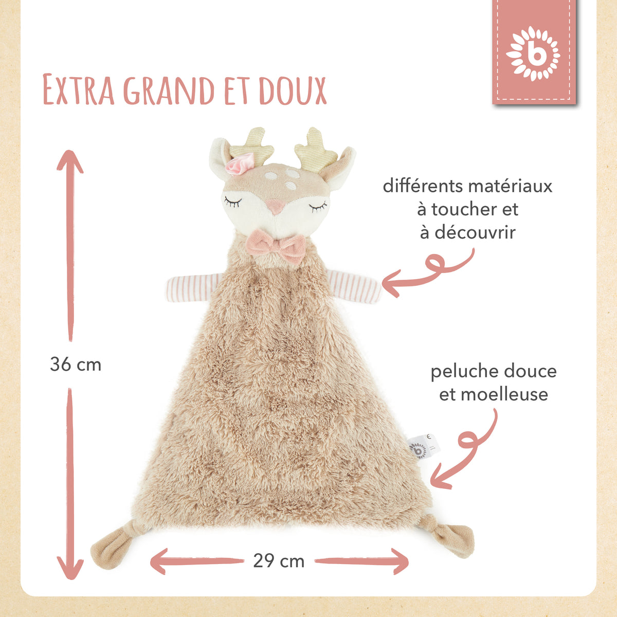 Schmusetuch Reh Ella - FR Infographic