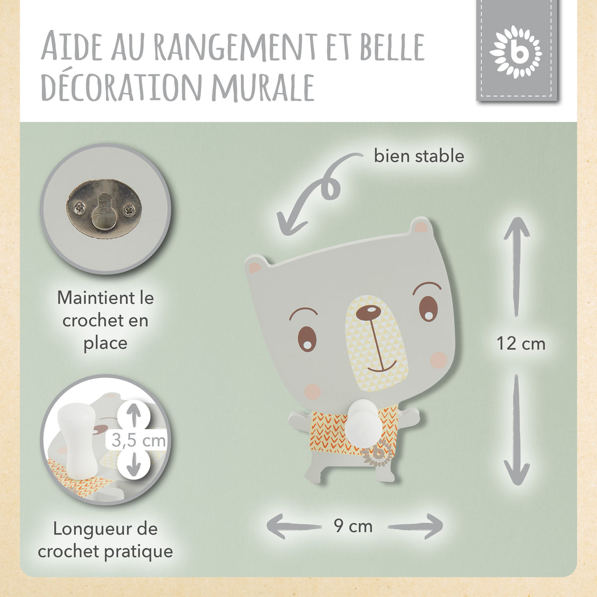 Wandhaken Bär - FR Infographic