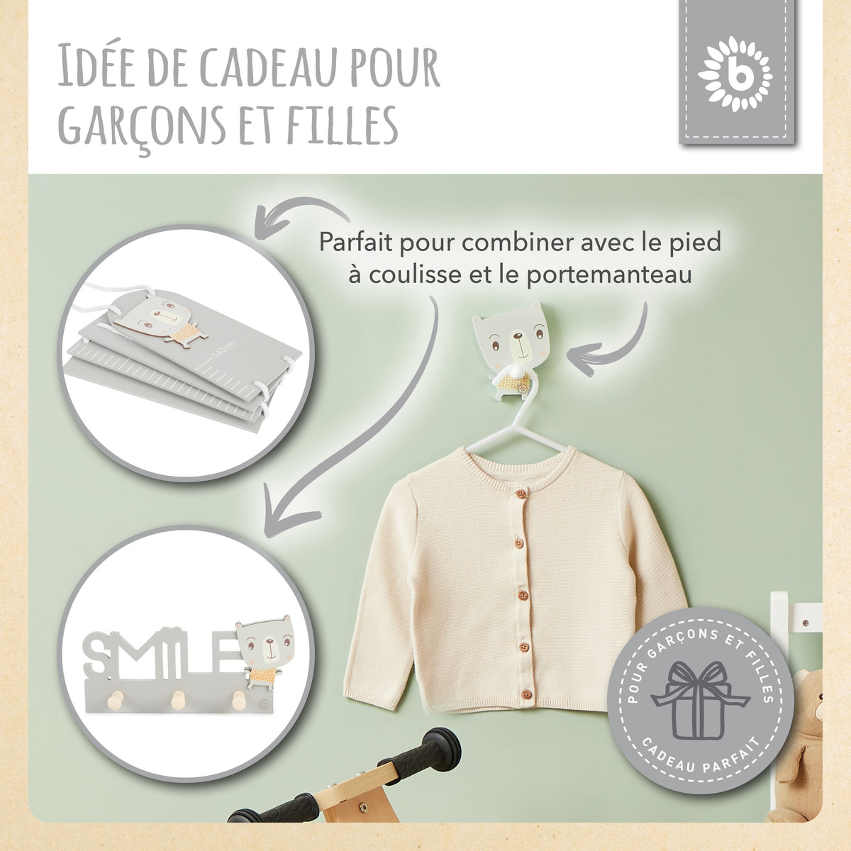 Wandhaken Bär - FR Infographic