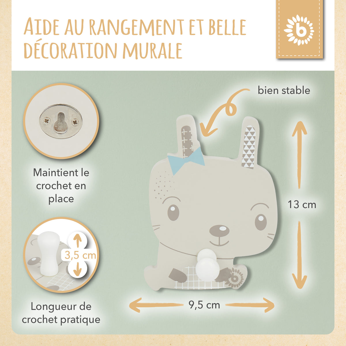 Wandhaken Hase - FR Infographic