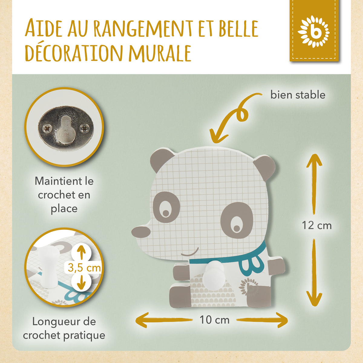 Wandhaken Panda - FR Infographic