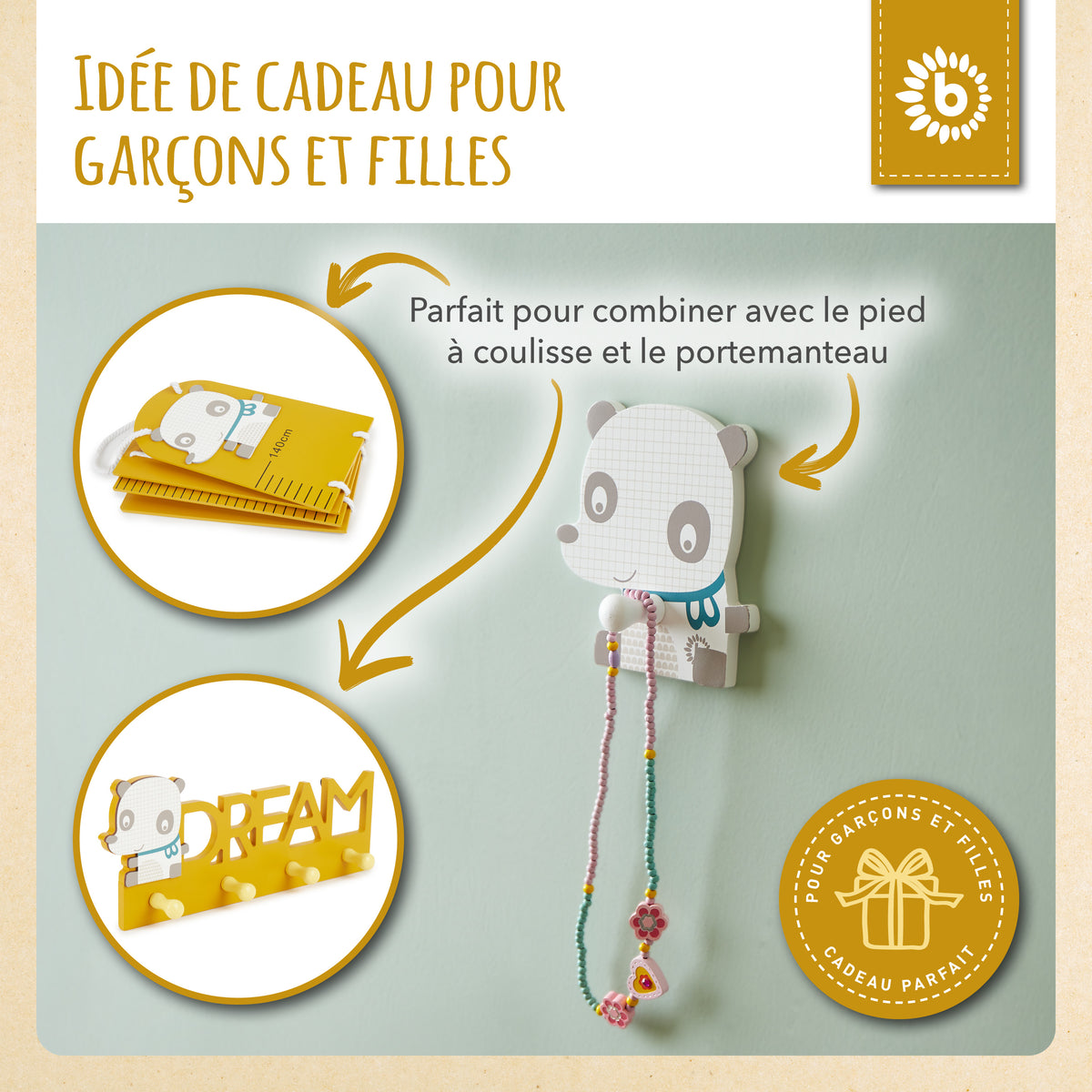 Wandhaken Panda - FR Infographic