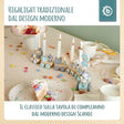 Geburtstagszug Holz Scandi 0-99 Jahre mit 6 Kerzen - IT Infographic
