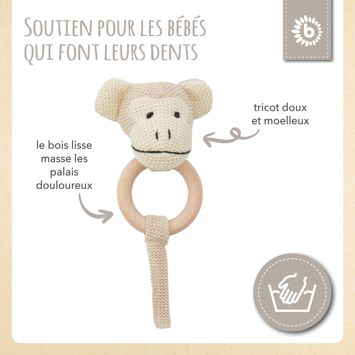 Greifling Affe mit Rassel - FR Infographic