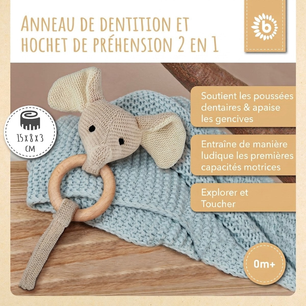 Greifling Elefant mit Rassel - FR Infographic