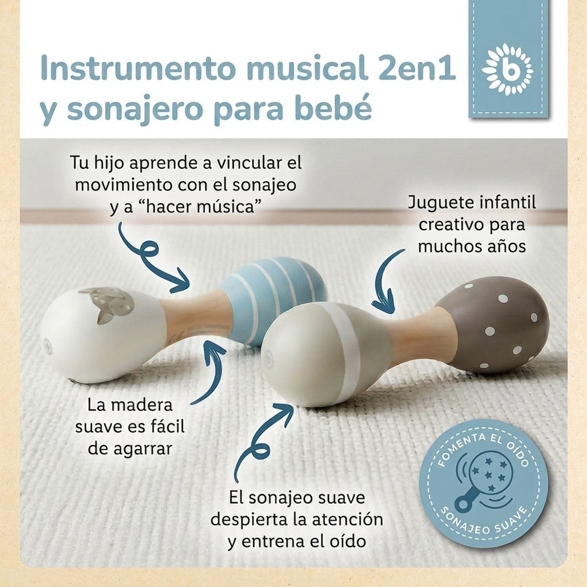 Hantelrasseln 2er Set Reh - ES Infographic