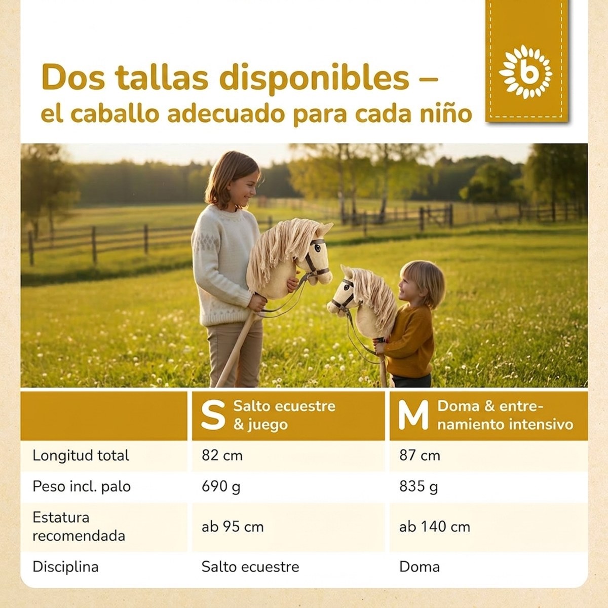 HOBBY HORSE BEIGE - GRÖSSE M - ES Infographic