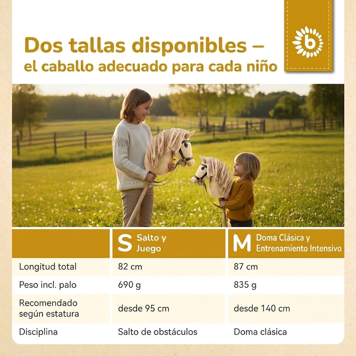 HOBBY HORSE BEIGE - GRÖSSE S - ES Infographic