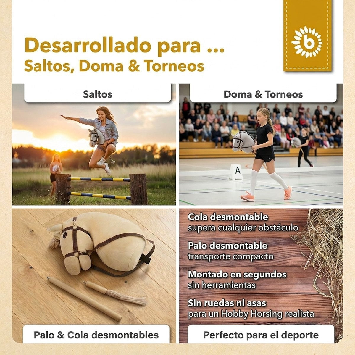 HOBBY HORSE BEIGE - GRÖSSE S - ES Infographic