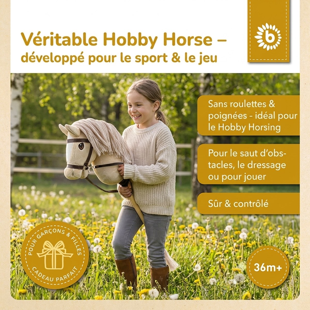 HOBBY HORSE BEIGE - GRÖSSE S - FR Infographic