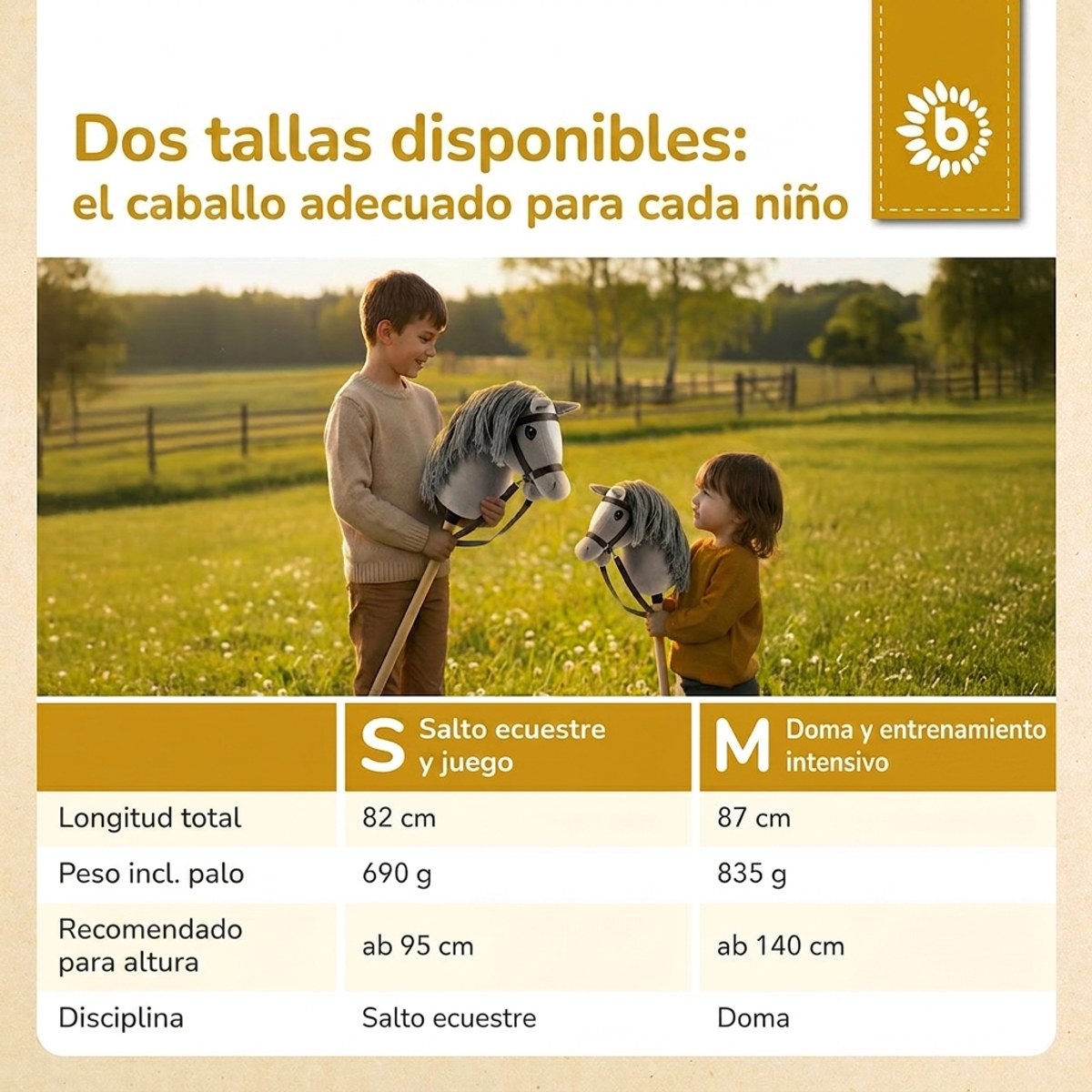 HOBBY HORSE GRAU - GRÖSSE S - ES Infographic
