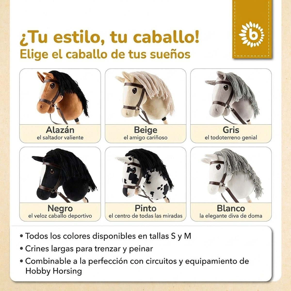 HOBBY HORSE GRAU - GRÖSSE S - ES Infographic