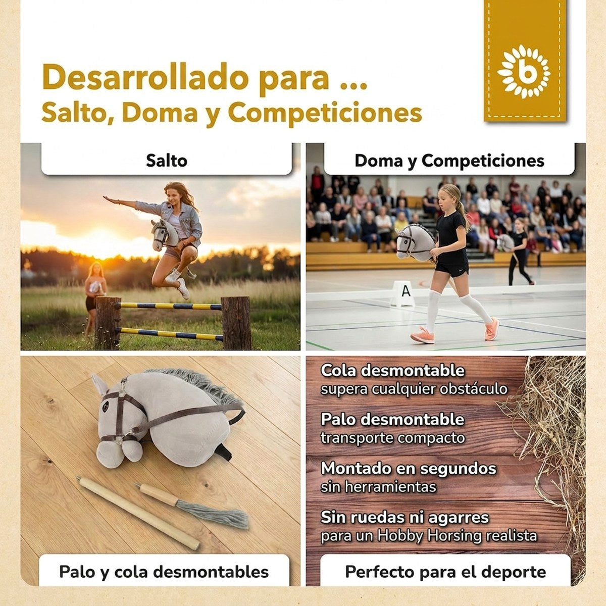 HOBBY HORSE GRAU - GRÖSSE S - ES Infographic