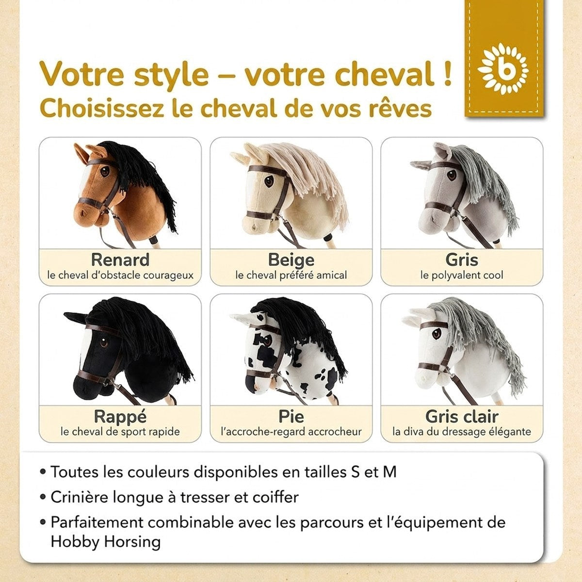 HOBBY HORSE SCHECKE - GRÖSSE S - FR Infographic